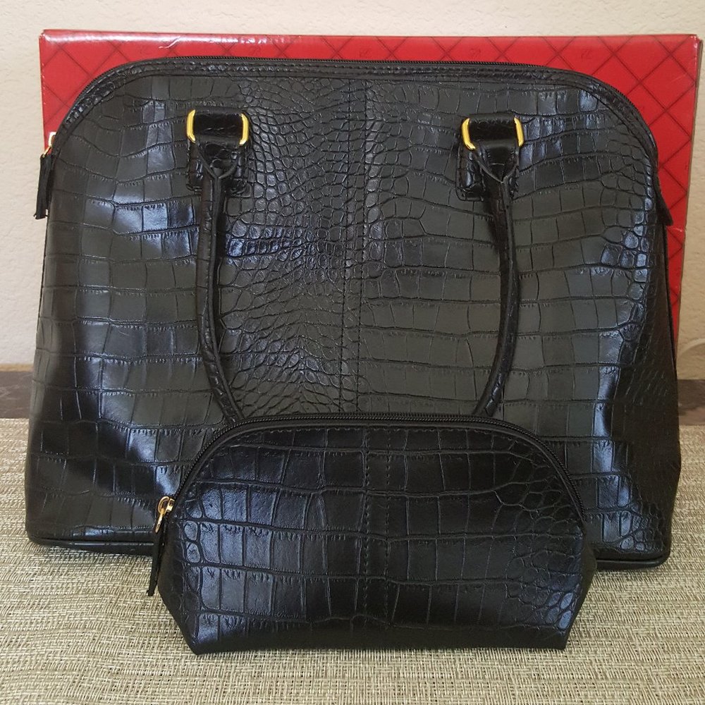 Estee Lauder Women Parfum 100% PVC Tote Bag Purse Handbag & Cosmetic Makeup Bag